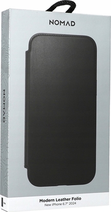 Attēls no Nomad Nomad Modern Leather Folio, black - iPhone 16 Plus
