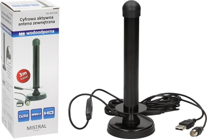 Attēls no Nvox Mistral mi-ant100 superczua wodoodporna aktywna antena samochodowa tv dvb-t z magnetyczn stopk