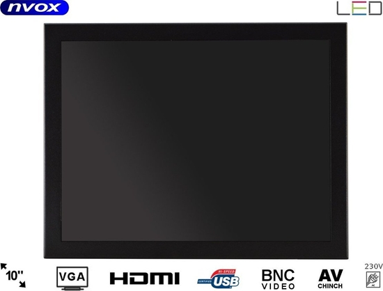 Picture of Nvox Monitor open frame led 10cali vga hdmi usb bnc av 12v 230v