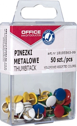 Изображение Office Products PINEZKI KOLOROWE OFFICE PRODUCTS 50 SZT.
