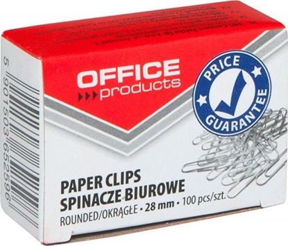 Изображение Office Products Spinacze okrge OFFICE PRODUCTS, 28mm, 100szt., srebrne