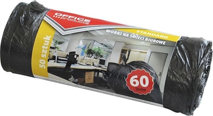 Attēls no Office Products Worki na mieci biurowe OFFICE PRODUCTS, standard (HDPE), 60l, 50szt., czarne