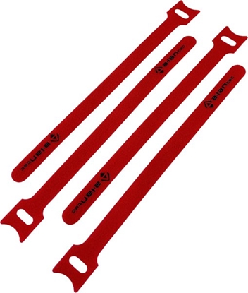 Изображение Organizer Alantec Opaska rzepowa do kabli z oczkiem, dugo 200mm, szer.12 mm, czerwony (NI046-RD)