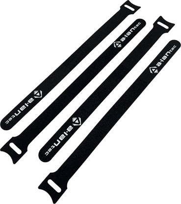 Изображение Organizer Alantec Opaska rzepowa do kabli z oczkiem, dugo 300mm, szer.20 mm, czarny (NI062-BK)