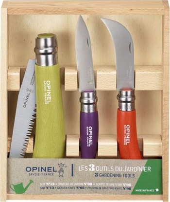 Picture of Opinel Coloured Gardener Box 3 Gardening Tools