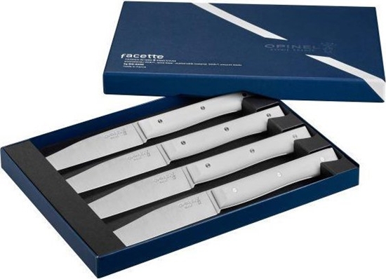 Picture of Opinel Table Knives Facette Set of 4  white
