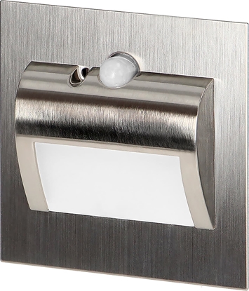 Attēls no Oprawa schodowa Orno DRACO LED NEW 1,5W, oprawa schodowa podtynkowa, 12VDC, 30lm, 3000K, satyna, czujnik ruchu i zmierzchu AD-OS-6164LR3/N