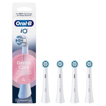 Attēls no Oral-B Replaceable toothbrush heads | iO Gentle Care | Heads | For adults | Number of brush heads included 4 | Number of teeth brushing modes Does not apply | White