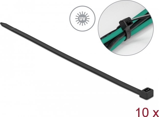 Picture of Delock Cable tie UV-resistant L 610 x W 9.0 mm black 10 pieces
