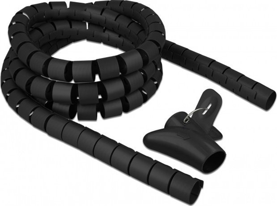 Picture of Delock Spiral Hose with Pull-in Tool 2.5 m x 30 mm black