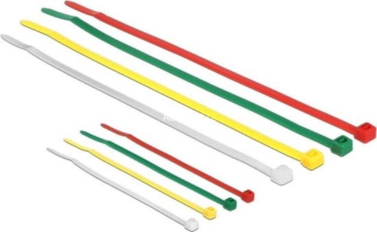 Picture of Delock Cable ties coloured L 100 x W 2.5 mm + L 200 x W 3.6 mm 200 pieces