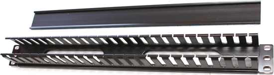 Picture of Organizer OEM 19" vyvazovací panel 1U, kovový s plastovým krytem, 40x50mm, prchozí, erný