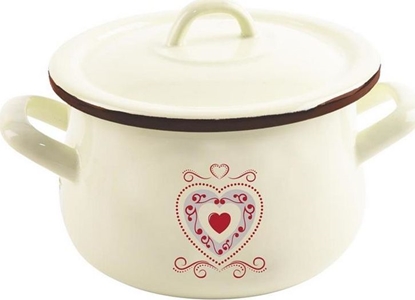 Attēls no Orion Garnek emaliowany SERCE 16 cm pokrywa gaz indukcja uniwersalny