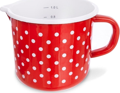 Attēls no Orion Kubek emaliowany retro 1,2L CZERWONY W GROCHY uniwersalny