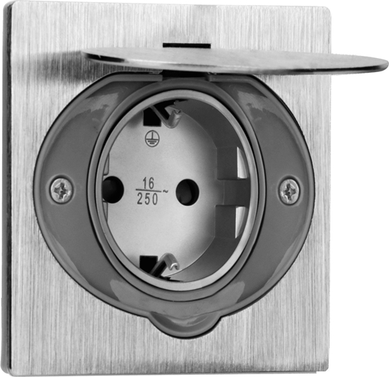 Picture of Orno Gniazdo elektryczne, hermetyczne, dopuszkowe, IP44,  stal nierdzewna, wersja Schuko