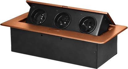 Picture of Orno Gniazdo meblowe Orno OR-GM-9032/C wpuszczane w blat z paskim frezowanym rantem 3x2P+Z zote