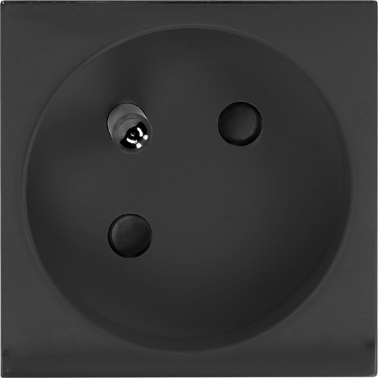 Picture of Orno NOEN FR, gniazdo moduowe 45x45mm ktowe - 45 1x2P+Z, typ E French, 16A 250V, czarne