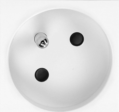 Picture of Orno NOEN FR, gniazdo moduowe 45x45mm ktowe - 45° 1x2P+Z, typ E French, 16A 250V, biae