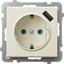 Attēls no Ospel Gniazdo pojedyncze Ospel Sonata GP-1RSPUSB 2,1A/m/27 z uziemieniem schuko z przesonami z adowark USB 2,1A ecru