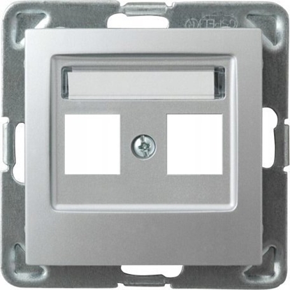 Picture of Ospel Obudowa gniazda Ospel Impresja GPK-2Y/p/18 podwójnego typu Keystone prosta srebro