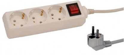 Picture of Pagarinātājs 1,5m ar slēdzi 3rozetes 3G1,0 balts 123001