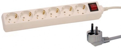 Picture of Pagarinātājs 1,5m ar slēdzi 6rozetes 3G1,0 balts 126001