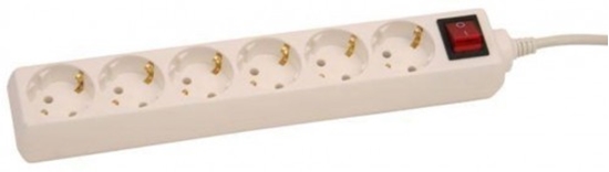 Изображение Pagarinātājs 5.0m ar slēdzi 6rozetes 3G1,0 balts 126005