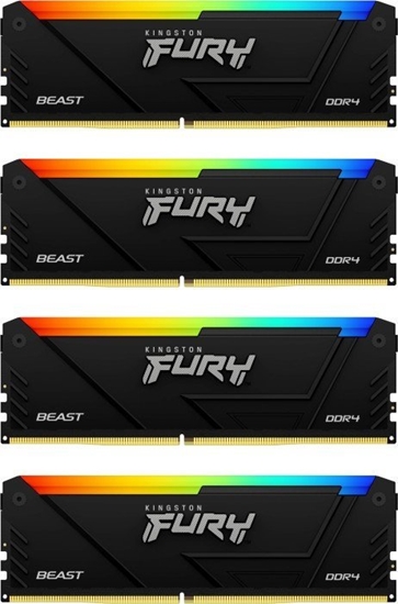 Изображение Pami Kingston Fury Beast RGB, DDR4, 64 GB, 3200MHz, CL16 (KF432C16BB12AK4/64)