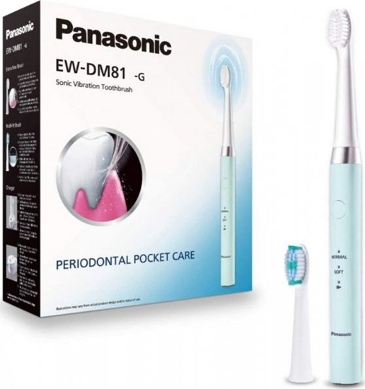 Изображение Panasonic Electric Toothbrush EW-DM81-G503 Rechargeable, For adults, Number of brush heads included 2, Number of teeth brushing modes 2, Sonic technology, White/Mint