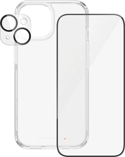 Picture of PanzerGlass | Panzerglass 3-in-1 Pack | iPhone | iPhone 15 | Clear | Wireless charging compatible. Scratch and shock resistant | PicturePerfect Camera Lens Protector, a wireless charging compatible HardCase and an Ultra-Wide Fit Screen Protector