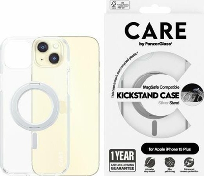 Attēls no PanzerGlass CARE by PanzerGlass Kickstand Case iPhone 15 Plus 6,7" MagSafe srebrny/silver 1416