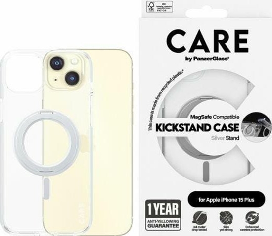 Изображение PanzerGlass CARE by PanzerGlass Kickstand Case iPhone 15 Plus 6,7" MagSafe srebrny/silver 1416