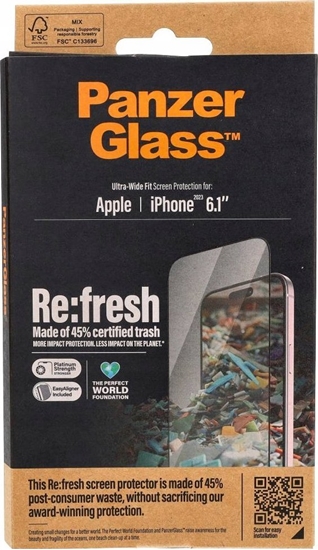 Изображение PanzerGlass PanzerGlass Re:fresh Glass iPhone 15 6.1" Ultra-Wide-Fit Screen Protection Easy Aligner 2821