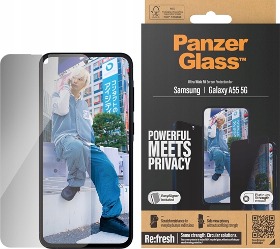 Изображение PanzerGlass PanzerGlass Ultra-Wide Fit Sam A55 5G A556 Privacy Screen Protection Easy Aligner Included P7358
