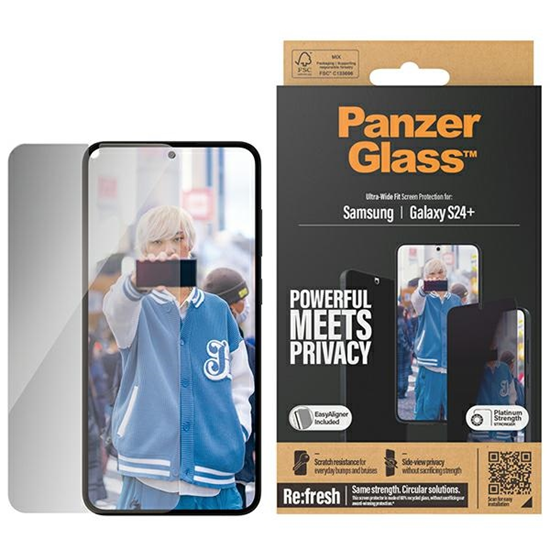 Picture of PanzerGlass Privacy Screen Protector Samsung Galaxy S 2024 Plus  Ultra-Wide Fit wA PanzerGlass