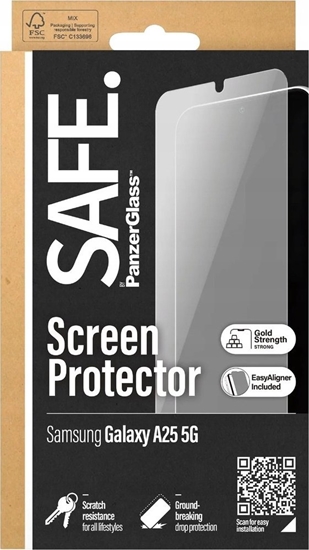 Picture of SAFE by PanzerGlass Screen Protector Samsung Galaxy A25 5G | Ultra-Wide Fit w EasyAligner | PanzerGlass