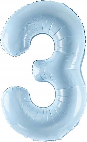 Изображение Party Deco Balon foliowy 3 jasny niebieski 72cm