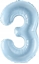 Изображение Party Deco Balon foliowy 3 jasny niebieski 72cm