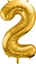 Attēls no Party Deco Balon foliowy Cyfra "2", 86cm, zoty uniwersalny