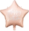 Изображение Party Deco Balon foliowy Happy Birthday, 40cm, jasny pudrowy ró