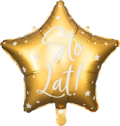 Picture of Party Deco Balon foliowy Sto Lat!, 40cm, zoty