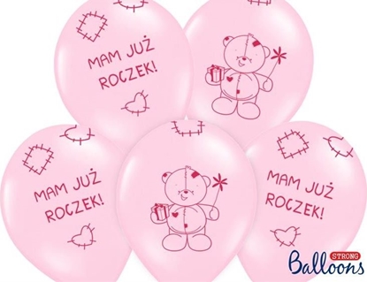 Picture of Party Deco Balony na pierwsze urodziny, Mi - Mam ju roczek, róowe, 30 cm, 6 szt. uniwersalny