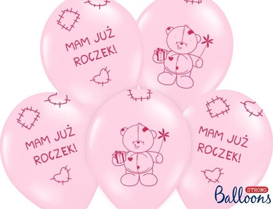 Picture of Party Deco Balony na pierwsze urodziny, Mi - Mam ju roczek, róowe, 30 cm, 6 szt. uniwersalny