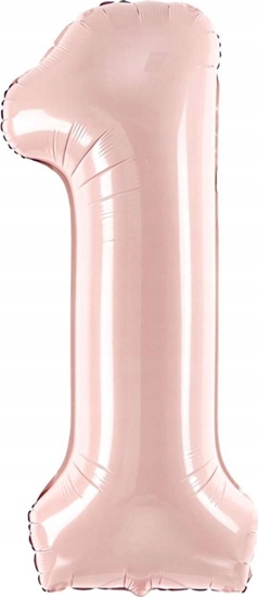 Изображение PartyDeco Balon foliowy 1 jasny róowy 72cm