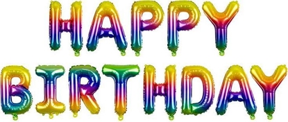 Picture of PartyDeco Balon foliowy Happy Birthday, 340x35cm, tczowy one size