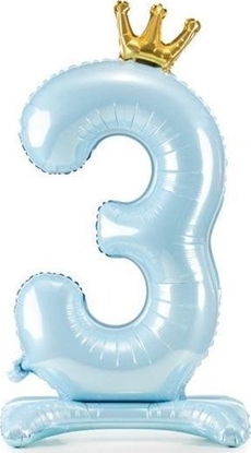 Attēls no PartyDeco Stojcy balon foliowy 3 84cm bkitny