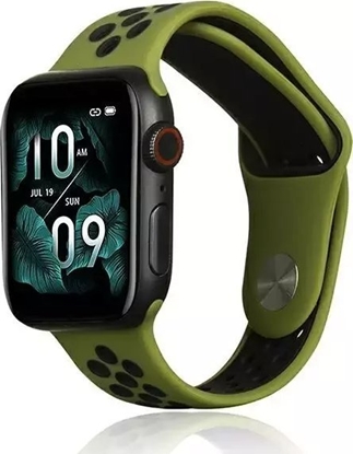 Изображение Pasek do smartwatcha Beline Sport Silicone do Apple Watch 42/44/45/49mm zielono-czarny green/black