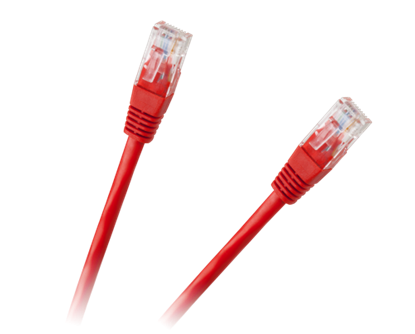 Attēls no Patch cord | Patch Kabelis | Patch cable | 1m | CAT5E | UTP | 100 cm | ElectroBase ® | Sarkans