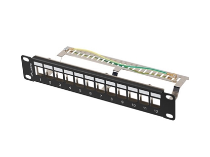 Изображение Lanberg 10" Patchpanel 1U 12-Port FTP für Keystone V2 sw