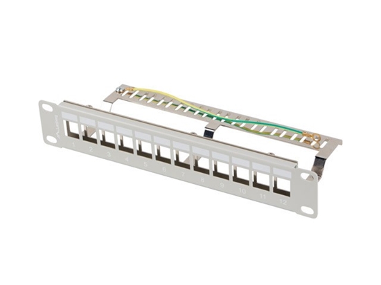 Изображение Lanberg 10" Patchpanel 1U 12-Port FTP für Keystone V2 gr